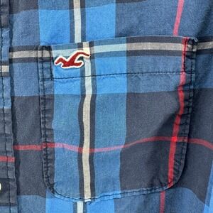 Hollister Shirt Mens L Blue Plaid Long Sleeve Button-Down Comfort Casualwear